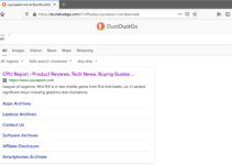 CPUReport.com using DuckDuckGo in Firefox