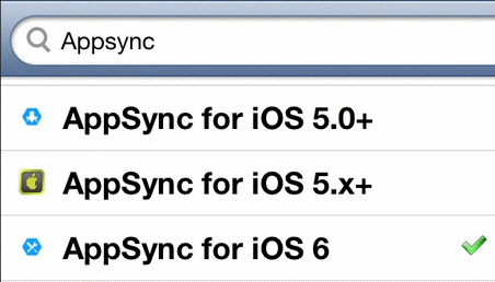 AppSync for iOS 6 smartphone interface