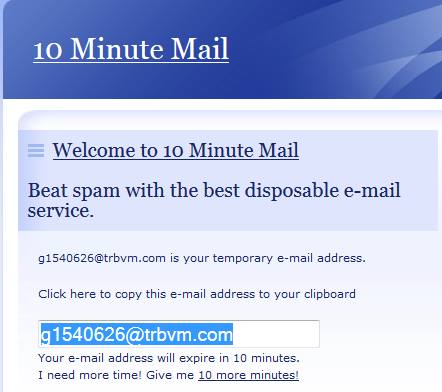 10 Minute Mail - Best disposable email service