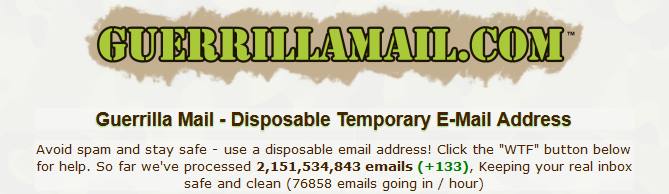 Guerillamail temp email