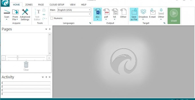Readiris Pro 15 Control Panel