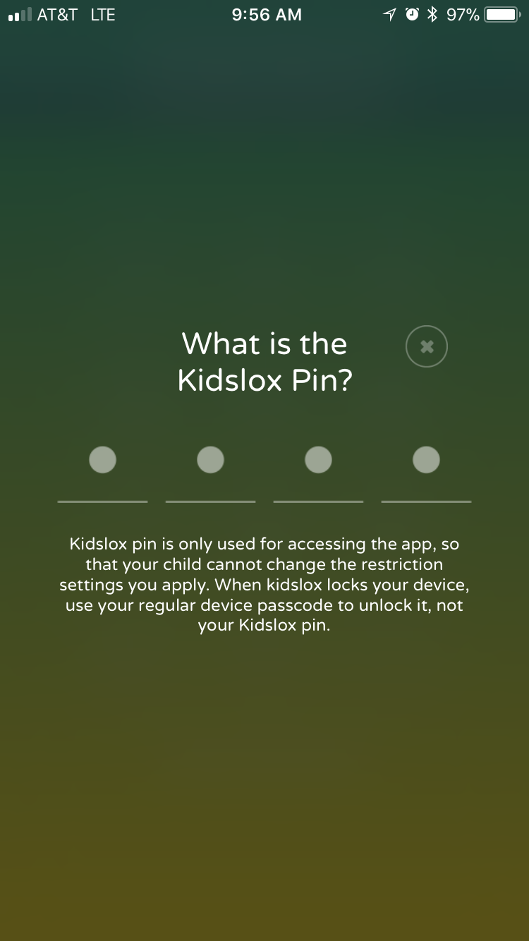 Kidslox Parental Control App PIN