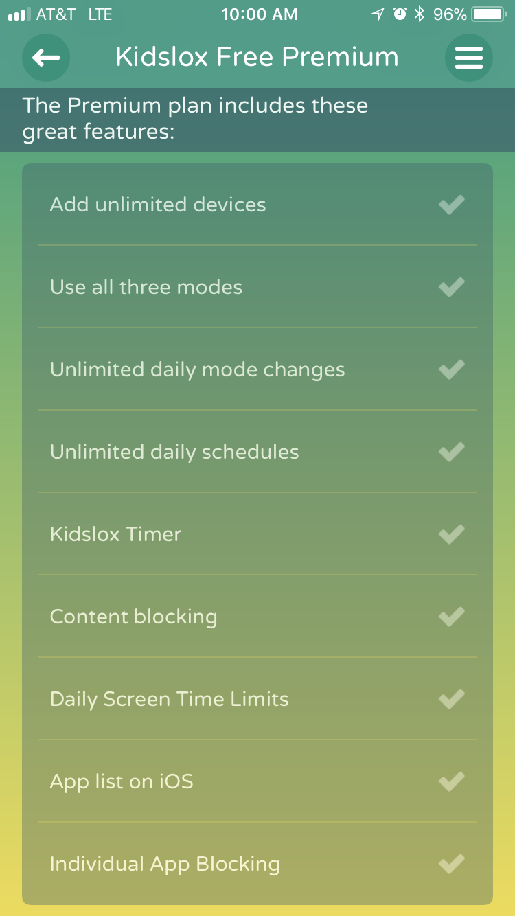 Kidslox Parental Control App Premium Options