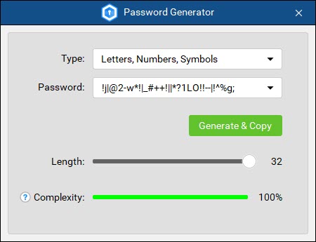 Cyclonis Password Manager - Password Generator