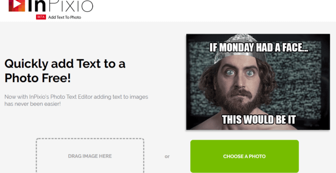 Add text to photos with InPixio