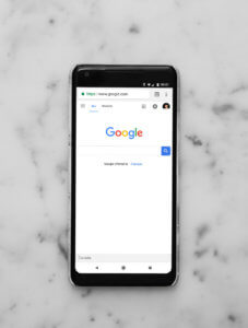 Google Search on a mobile phone