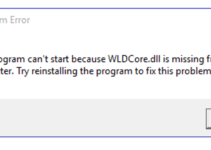 wldcore.dll error messages on Windows