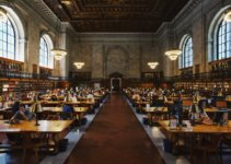group of people inside the library