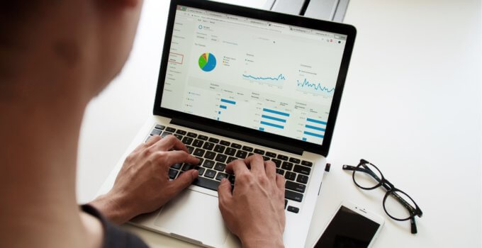 Man using his laptop for affiliate marketing