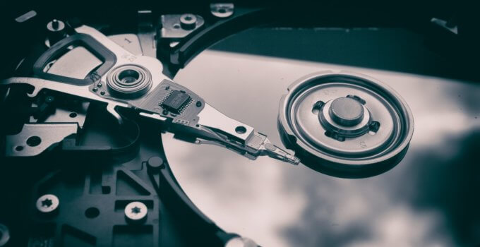 Photo of disc drive representing best recovery tools for data storage devices