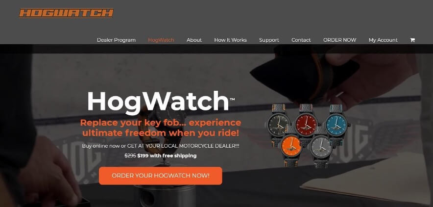 Screen capture of HogWatch's WordPress eCommerce site designed to sell.