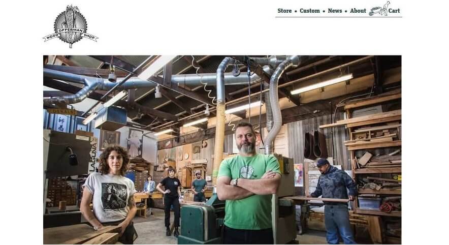Screen capture of Nick Offerman's WordPress eCommerce site designed to sell.