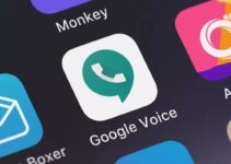 new google voice callout green logo application of a background with other smartphone apps on screen