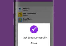 mobile app pop up notification task done successfully