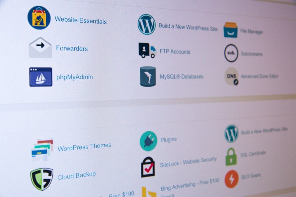 cPanel UI showing multiple tools including the File Manager