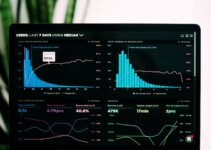 Graphs of performance analytics on a laptop screen showing digital marketing benefits