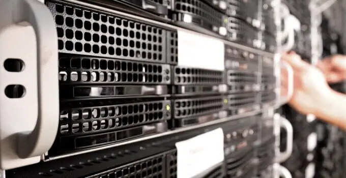 Racks of object storage servers in a server room