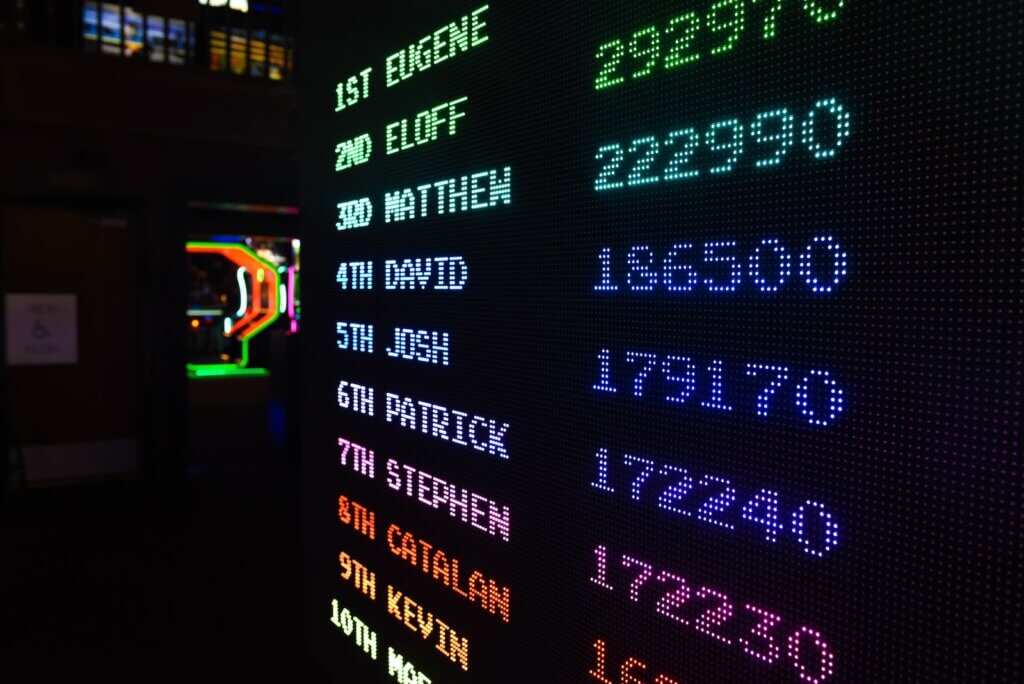 digital scoring board from a casual game