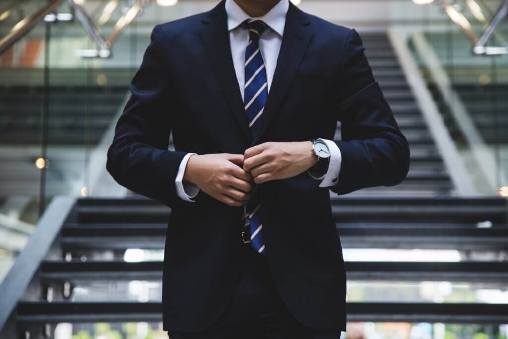 Person standing near the stairs representing professional cybersecurity services