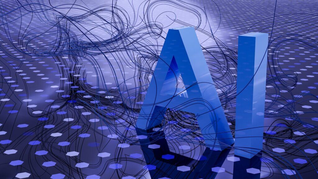 Computer generated image of the letters A and I