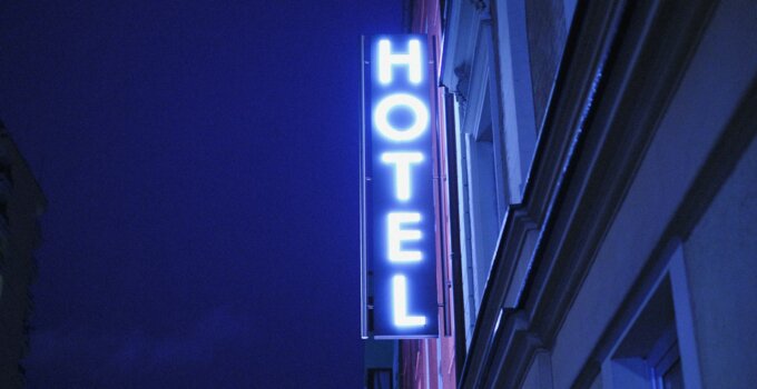 turned on neon Hotel LED signage